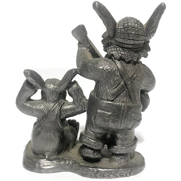 Michael Ricker Pewter Figurine Earnie and Millie Signed & Numbered 3" x 3.5" - Picture 2 of 6